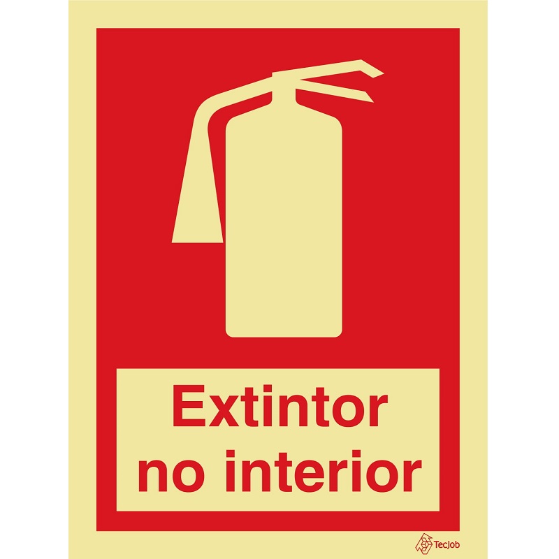 SINAL FOTOLUMINESCENTE COM TEXTO EXTINTOR NO INTERIOR 150x200mm