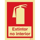 SINAL FOTOLUMINESCENTE COM TEXTO EXTINTOR NO INTERIOR 150x200mm
