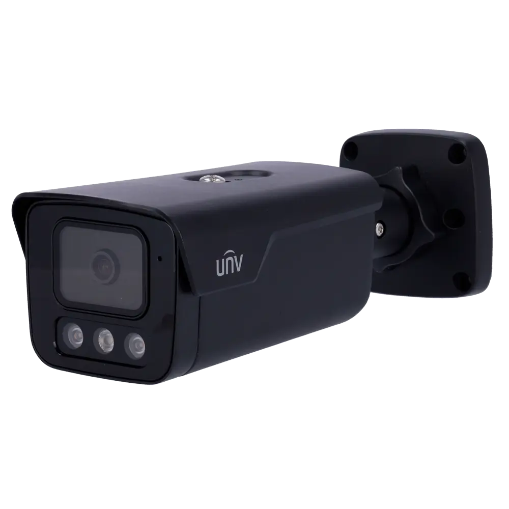 CÂMARA IP TUBULAR 5MPX 2.8mm IV40m 130dB WDR TRI-GUARD2.0 LUZ AZUL/VERMELHA PRETO
