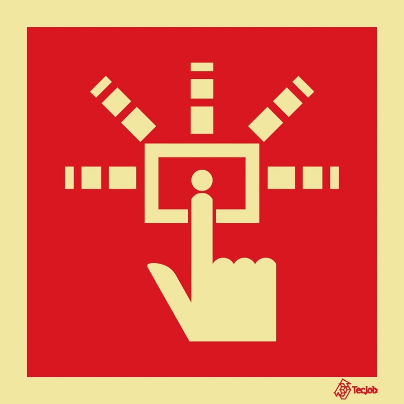 SINAL FOTOLUMINESCENTE COMANDO MANUAL EXTINÇÃO 150x150mm