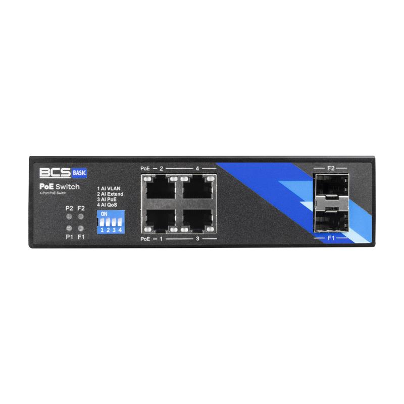 CONMUTADOR INDÚSTRIAL BCS BASIC 4xPoE 1Gbps 2xSFP 1Gbps