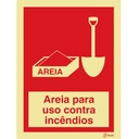 SINAL FOTOLUMINESCENTE AREIA PARA USO CONTRA INCÊNDIOS COM TEXTO 150x200mm