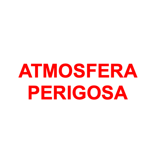 SINAL VINIL AUTOCOLANTE ATMOSFERA PERIGOSA 70x180mm