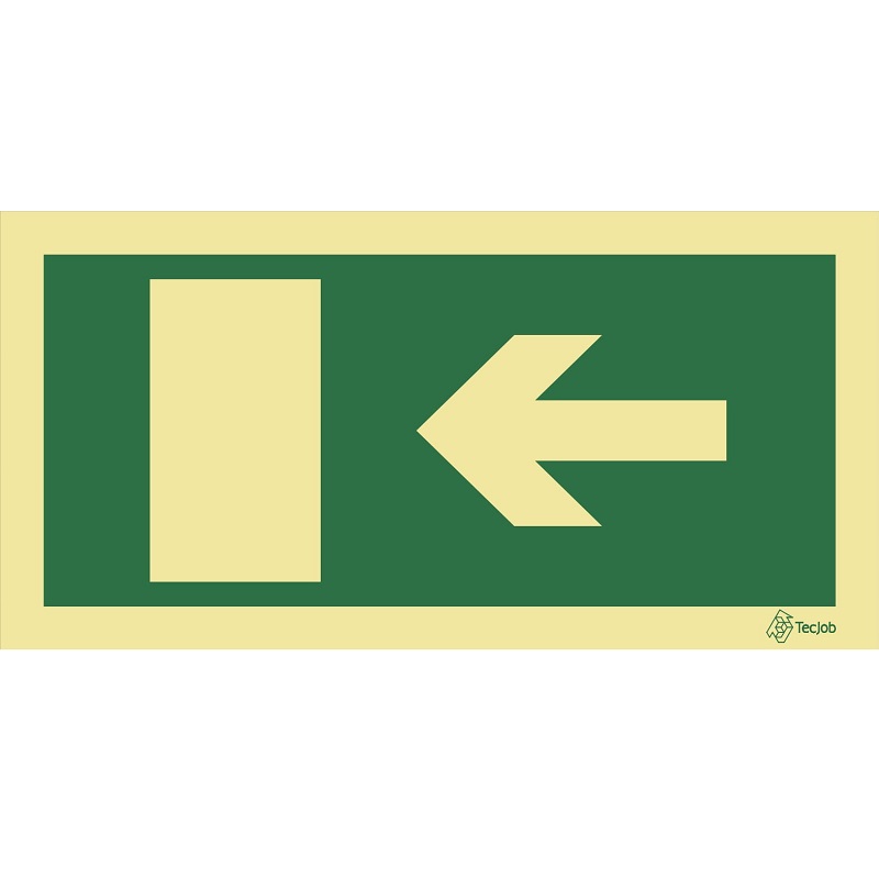 SINAL FOTOLUMINESCENTE SAÍDA ESQUERDA 200x100mm