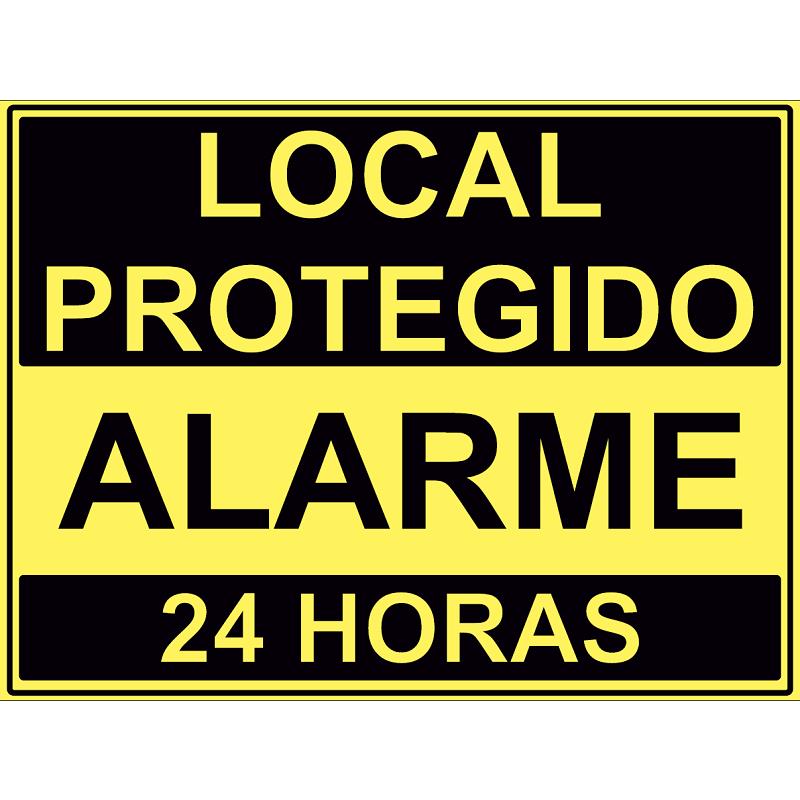 SINAL PVC OPACO ALARME 24 HORAS 150x200mm