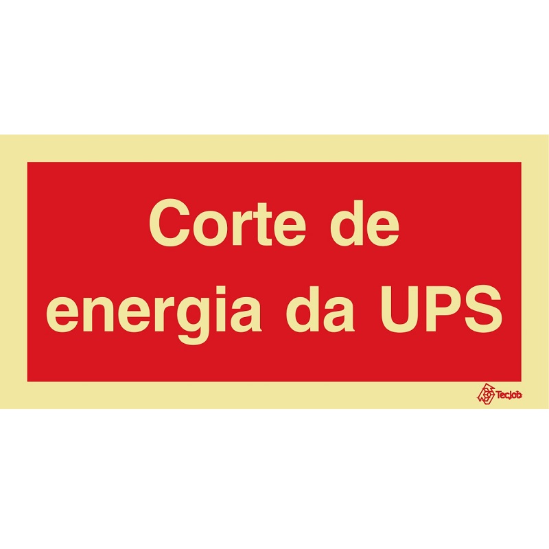 SINAL FOTOLUMINESCENTE CORTE ENERGIA UPS 200x100mm