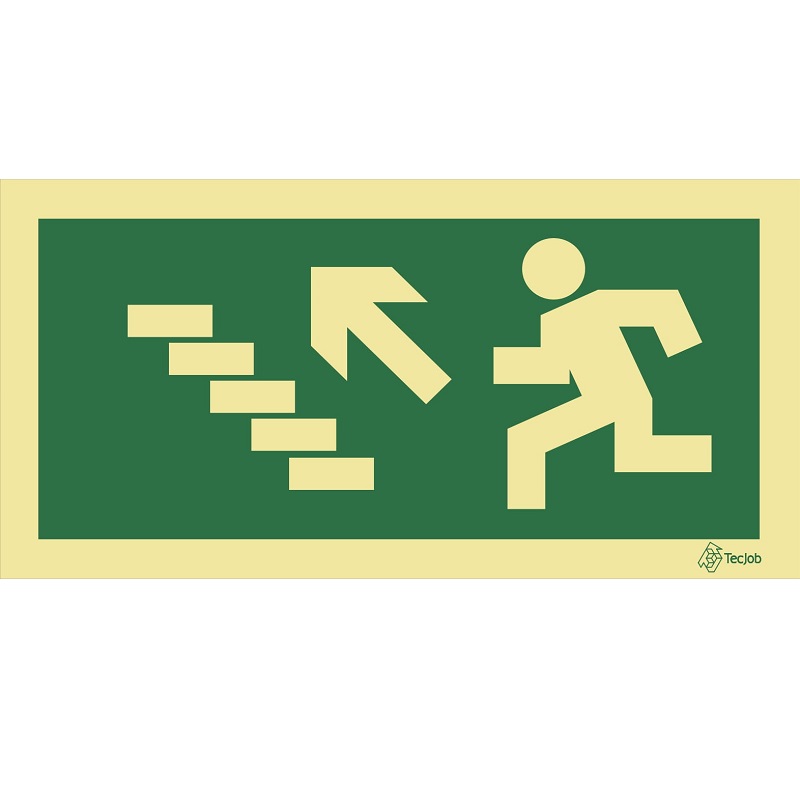 SEÑAL FOTOLUMINISCENTE SALIDA ESCADAS SUBIR ESQUERDA 200x100mm