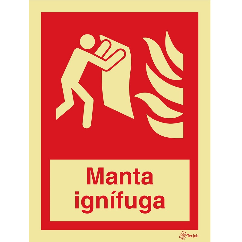 SINAL FOTOLUMINESCENTE MANTA IGNÍFUGA 100x150mm