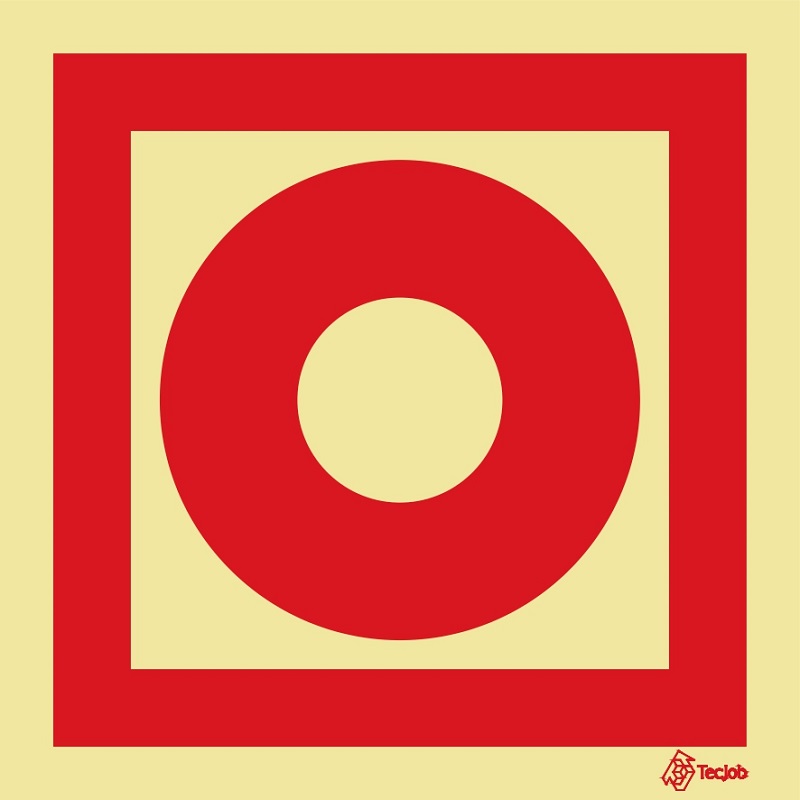 [I0260A] SINAL FOTOLUMINESCENTE BOTÃO ALARME 150x150mm