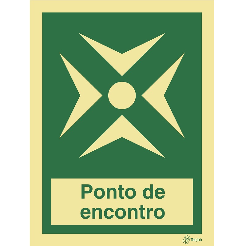 SINAL FOTOLUMINESCENTE PONTO ENCONTRO COM TEXTO 150x200mm