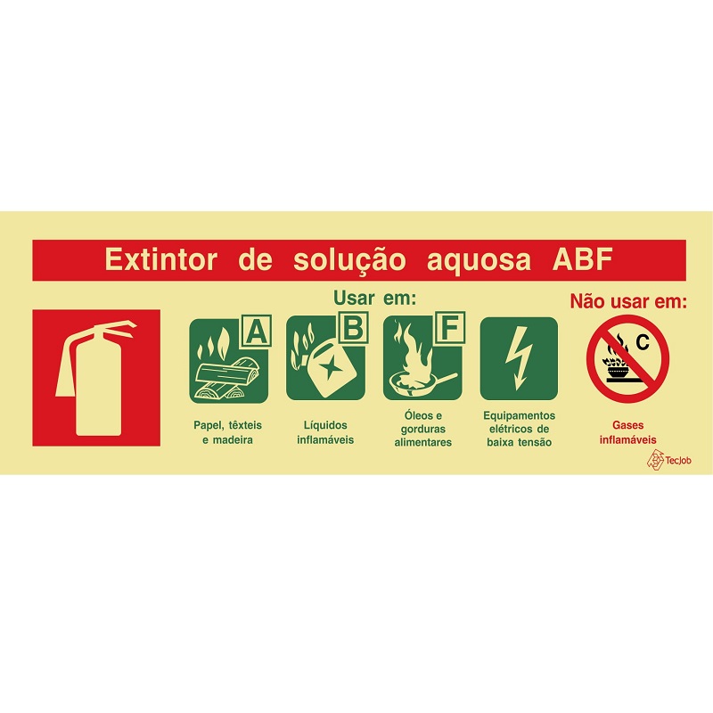 SINAL FOTOLUMINESCENTE AGENTE ÁGUA ABF 240x85mm