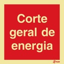 SINAL FOTOLUMINESCENTE CORTE GERAL ENERGIA 150x150mm