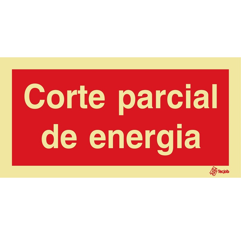 SINAL FOTOLUMINESCENTE CORTE PARCIAL ENERGIA 200x100mm