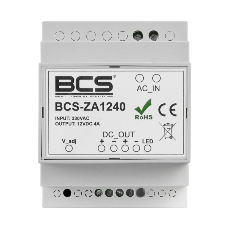 [BCS-ZA1240] FONTE ALIMENTAÇÃO 230Vac 12Vdc 4A
