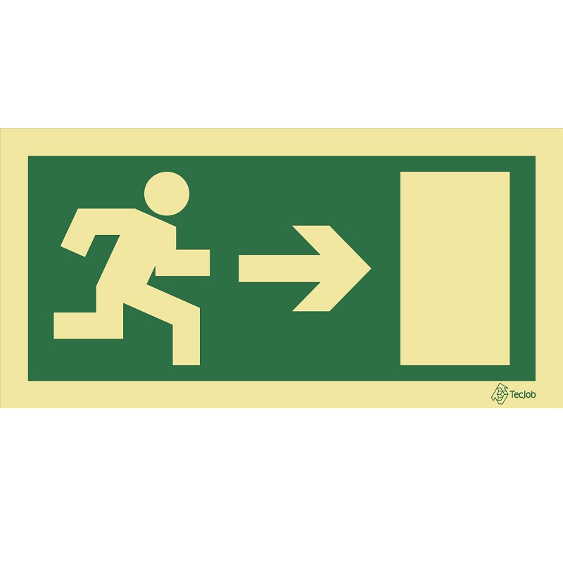 SEÑAL FOTOLUMINISCENTE SALIDA PORTA DIREITA 200x100mm