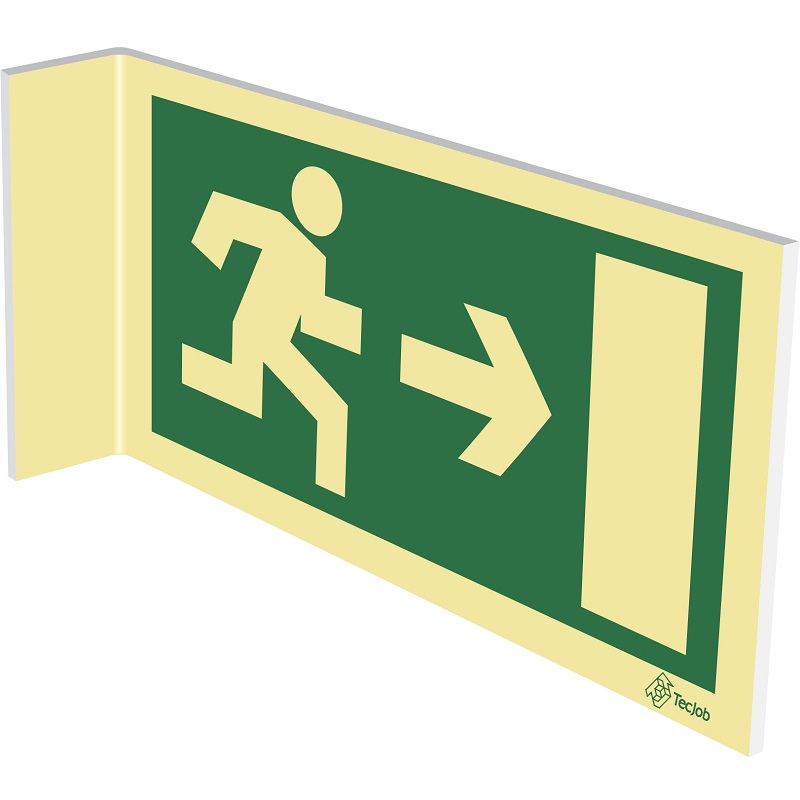 SEÑAL FOTOLUMINISCENTE SALIDA PORTA DIREITA T2 200x100mm