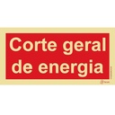 SINAL FOTOLUMINESCENTE CORTE GERAL ENERGIA 200x100mm