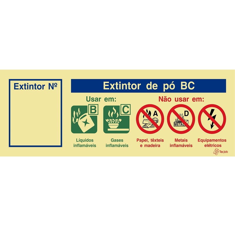 SINAL FOTOLUMINESCENTE AGENTE PÓ BC 240x85mm