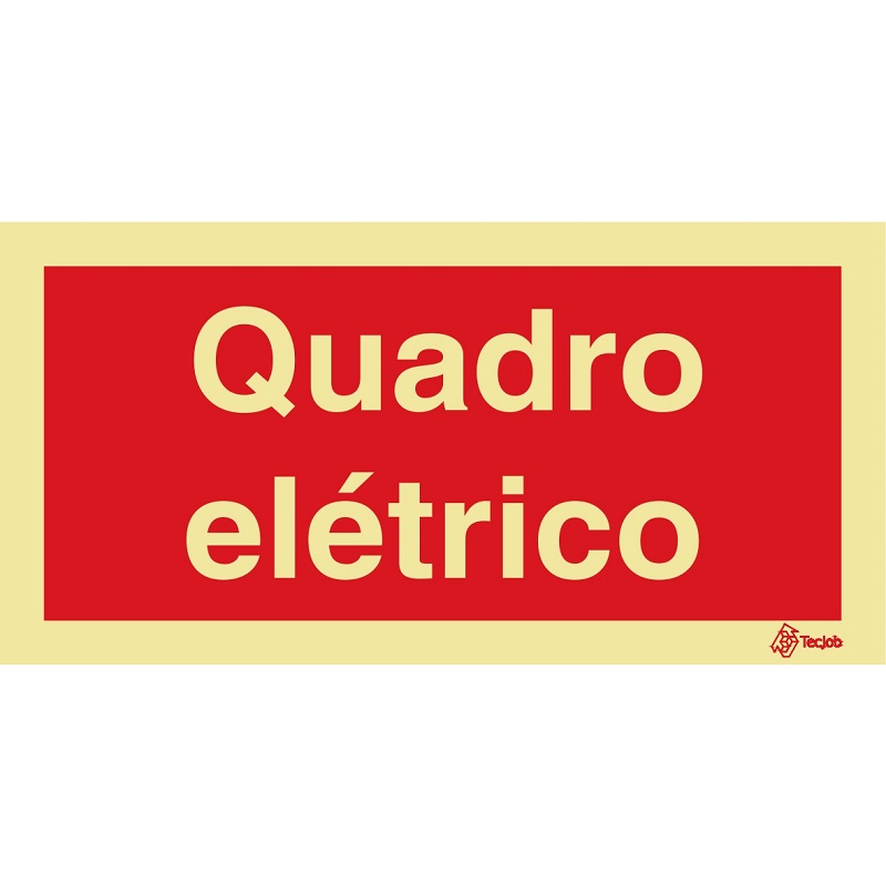 SINAL FOTOLUMINESCENTE QUADRO ELÉTRICO 200x100mm