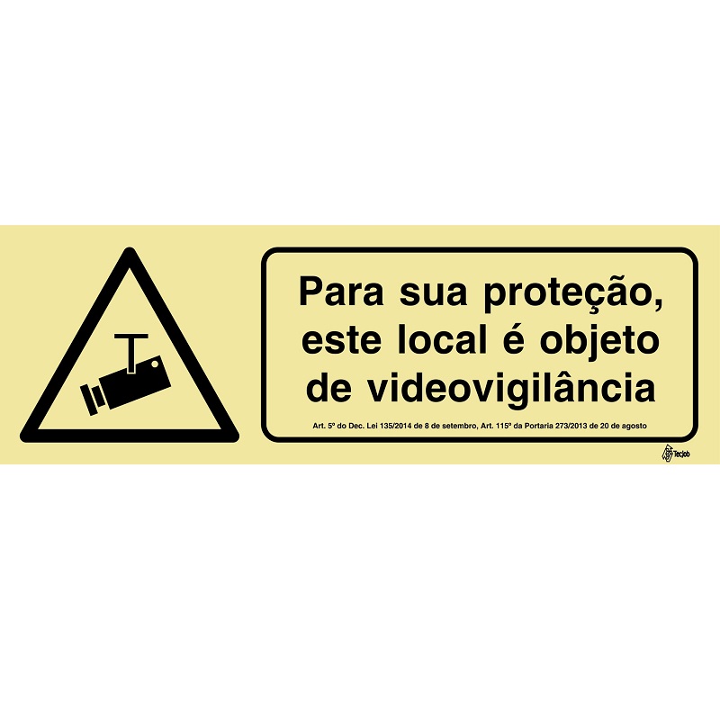 [IN1995A] SINAL PVC OPACO CCTV PROTEÇÃO 300x100mm