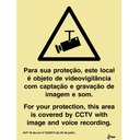SINAL VINIL INVERTIDO CCTV PROTEÇÃO 150x200mm