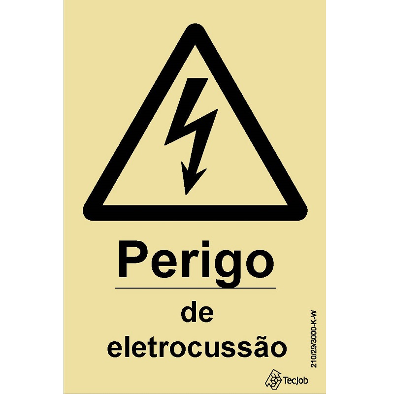 SINAL FOTOLUMINESCENTE PERIGO DE ELETROCUSSÃO 150x200mm