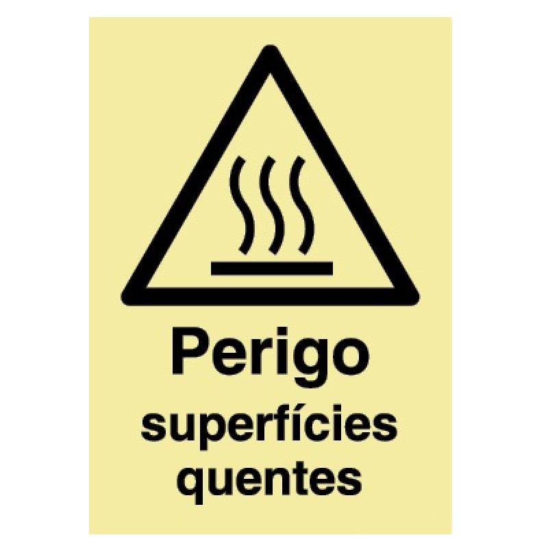 SINAL FOTOLUMINESCENTE PERIGO SUPERFÍCIES QUENTES 150x200mm