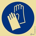 SINAL PVC OPACO OBRIGATÓRIO LUVAS 150x150mm