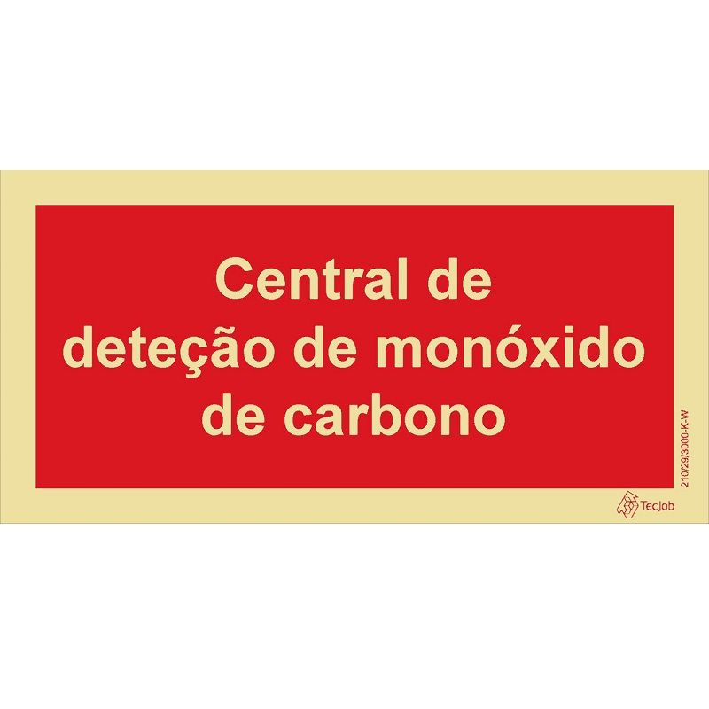 [I0638A] SINAL FOTOLUMINESCENTE CENTRAL MONÓXIDO 200x100mm