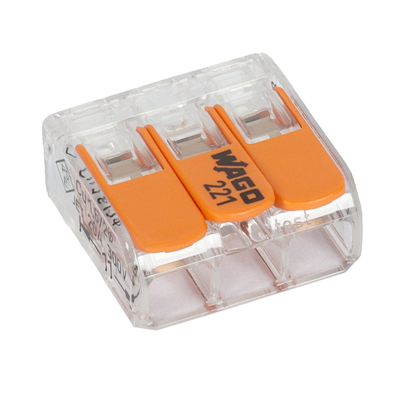 50x CONECTOR RÁPIDO WAGO 221-413 COMPACT MÁXIMO 4mm2 3 HILOS