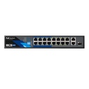 CONMUTADOR BCS BASIC 16xPoE 100Mbps + 2xRJ45 1Gbps + 1xSFP 1Gbps 802.3AF/AT