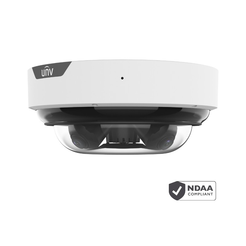 CÂMARA IP DOME PANORÂMICA 4x5MPX 2.7-13.5mm IV50m IP67 IK10 130dB WDR NDAA