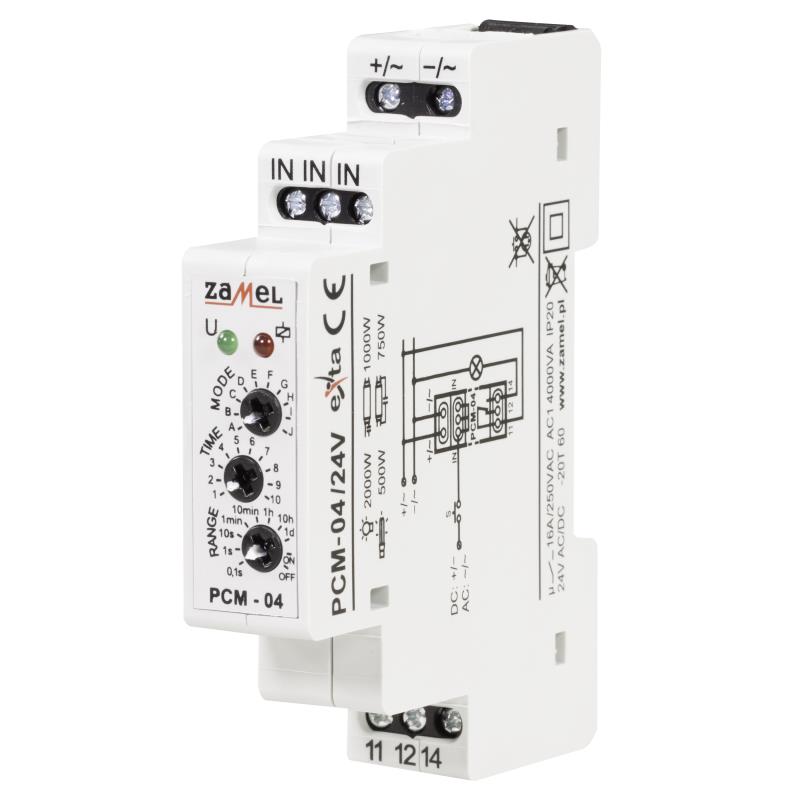 [ZMPCM0424] RELÉ TEMPORIZADO MODULAR 10x MULTIMODO 24Vac/dc