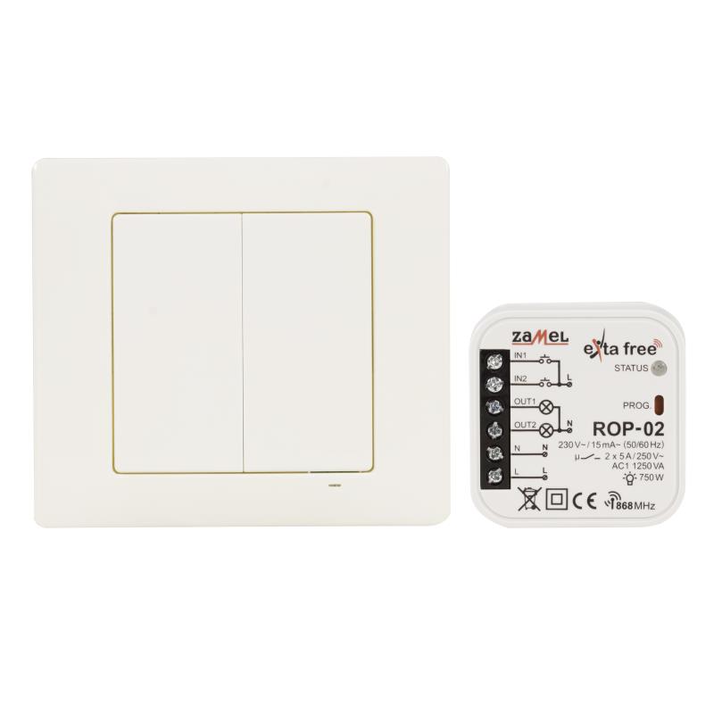 KIT TRANSMISOR Y RECEPTOR CONTROL ILUMINACION 2 CANALES EXTA FREE