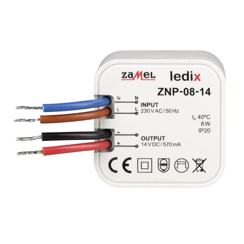 FONTE ALIMENTAÇÃO LED 14Vdc 8W PARA CAIXA APARELHAGEM