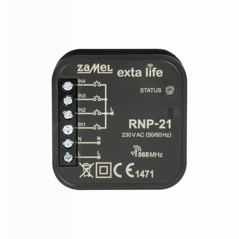 TRANSMISSOR 4 CANAIS 230Vac EXTA LIFE PARA CAIXA APARELHAGEM 
