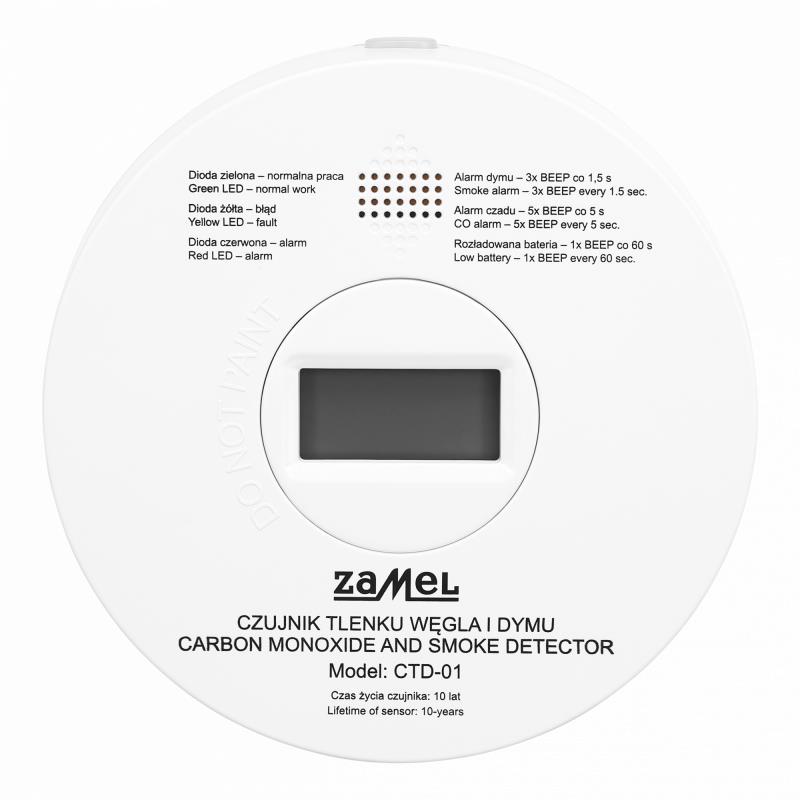 DETECTOR MONÓXIDO DE CARBONO E DE FUMO A PILHAS