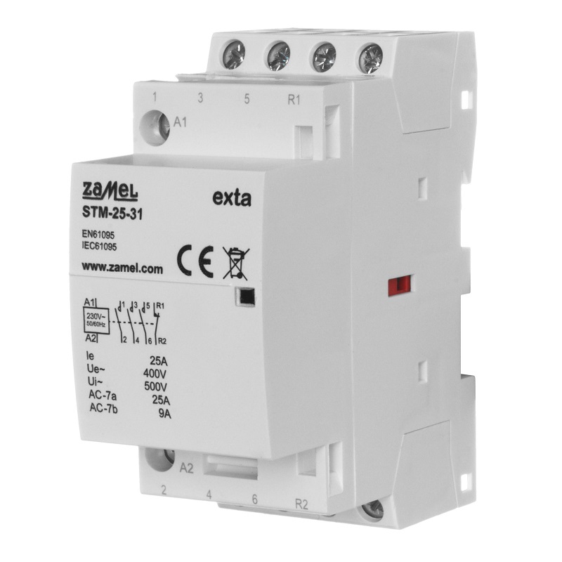 CONTACTOR MODULAR ELECTROMAGNÉTICO 25A 3xNA + 1xNF 230Vac