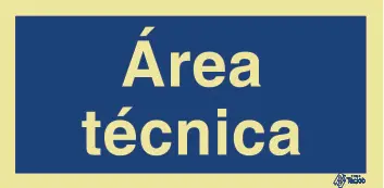SINAL FOTOLUMINESCENTE AREA TECNICA 200x100mm