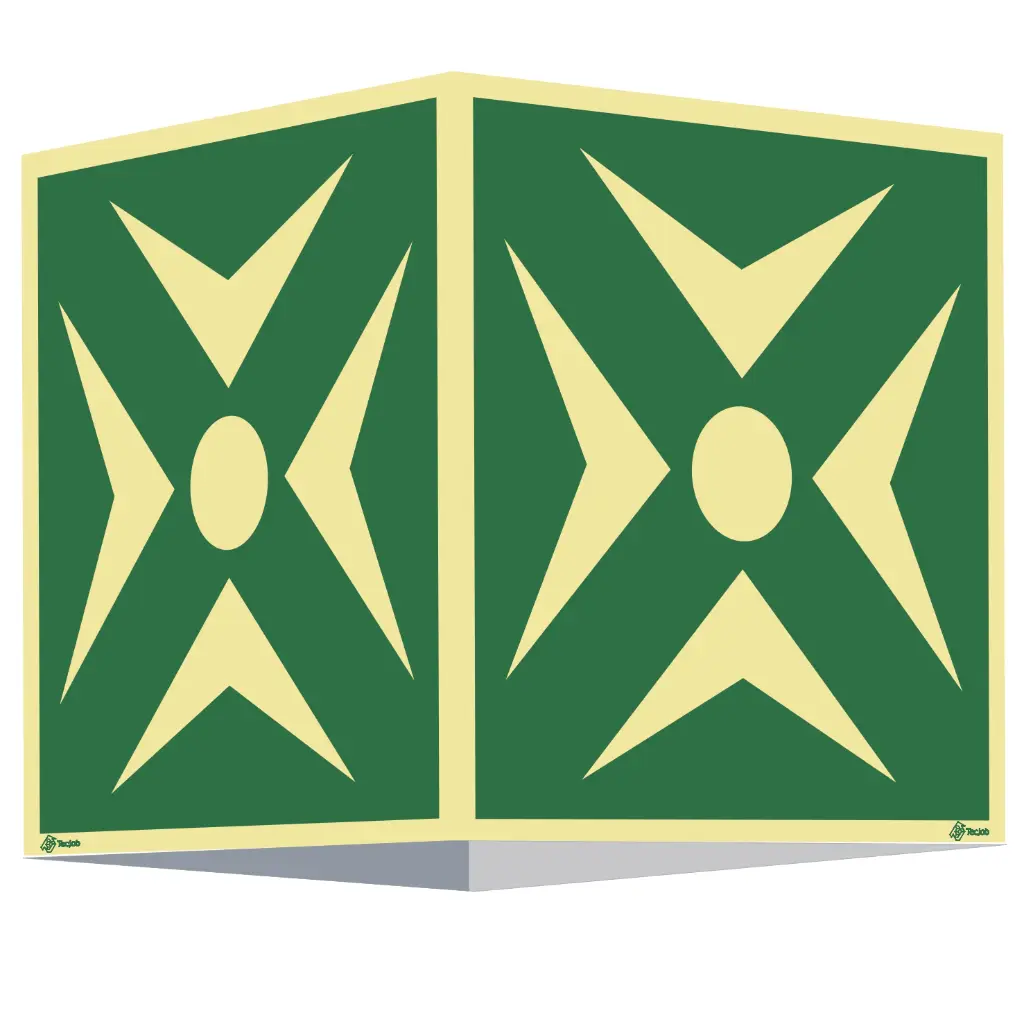 SINAL PVC FOTOLUMINISCENTE 4 FACES PONTO ENCONTRO PANORÂMICO 400x400mm