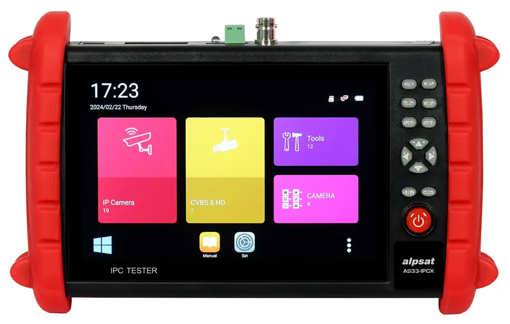 TESTADOR CCTV MULTIFUNCIONAL ALPSAT AS33-IPCX(7", IP, HD-CVI/AHD/HD-TVI/CVBS, HDMI, PoE)