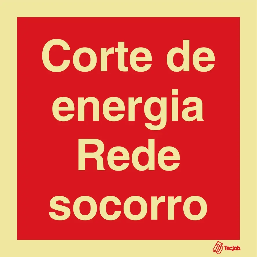 SINAL FOTOLUMINESCENTE CORTE ENERGIA REDE SOCORRO 150x150mm