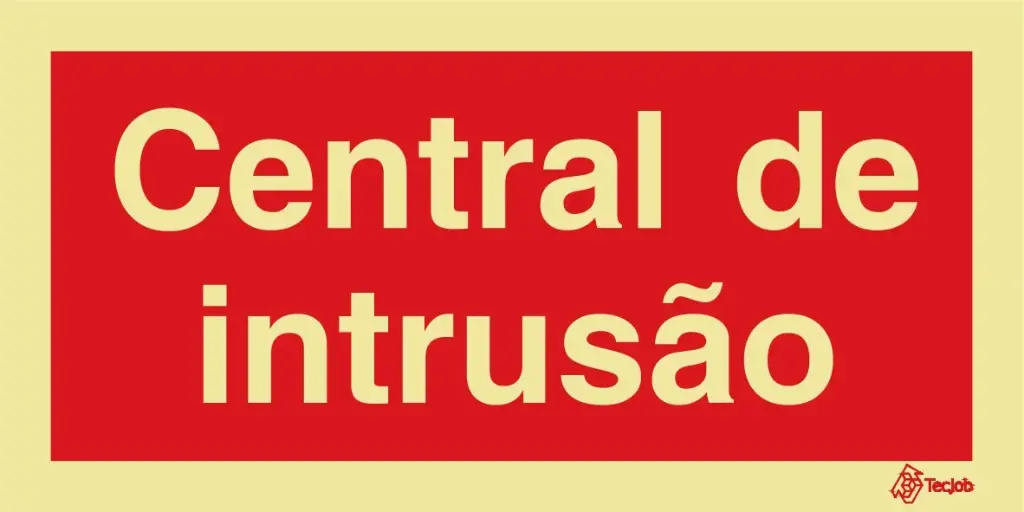 SINAL FOTOLUMINESCENTE CENTRAL INTRUSAO 200x100mm