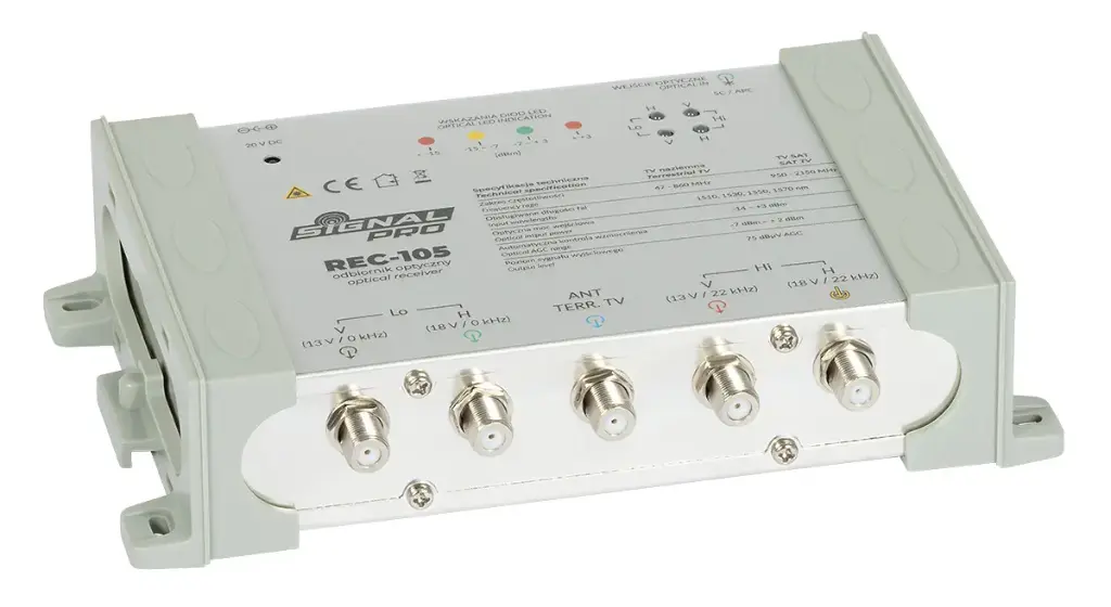 RECEPTOR ÓPTICO QUATRO REC-105 (4x SAT IF+Terr) SIGNAL PRO