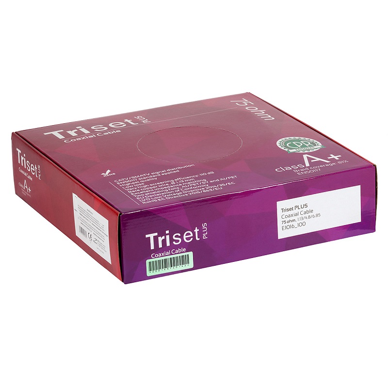 100m CABLE COAXIAL 75 Ohm CLASS A+ TRISET PLUS LSZH