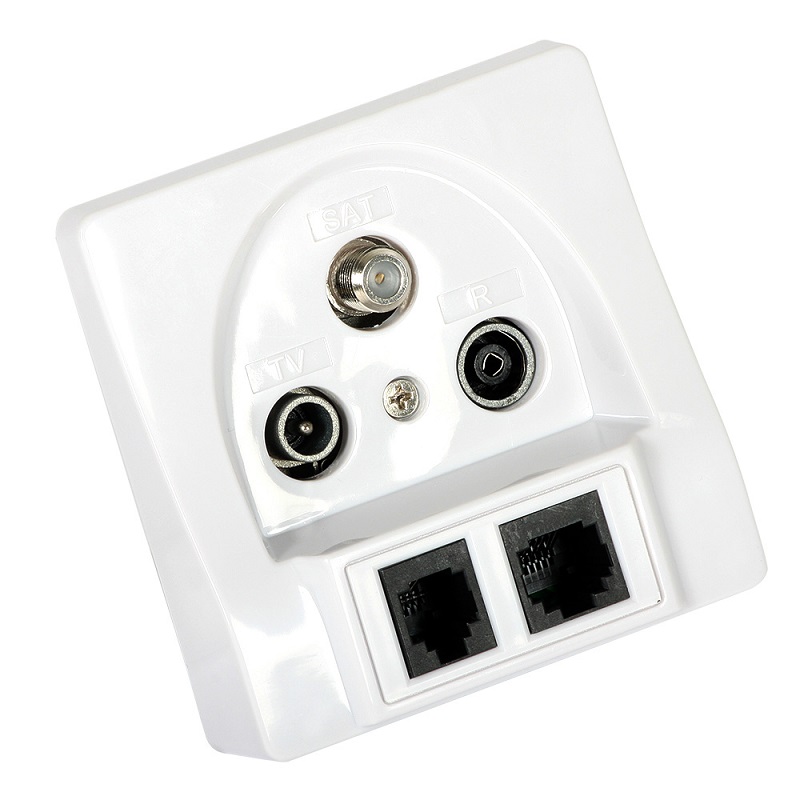 TOMADA TERMINAL TV-FM-SAT/RJ45-RJ11