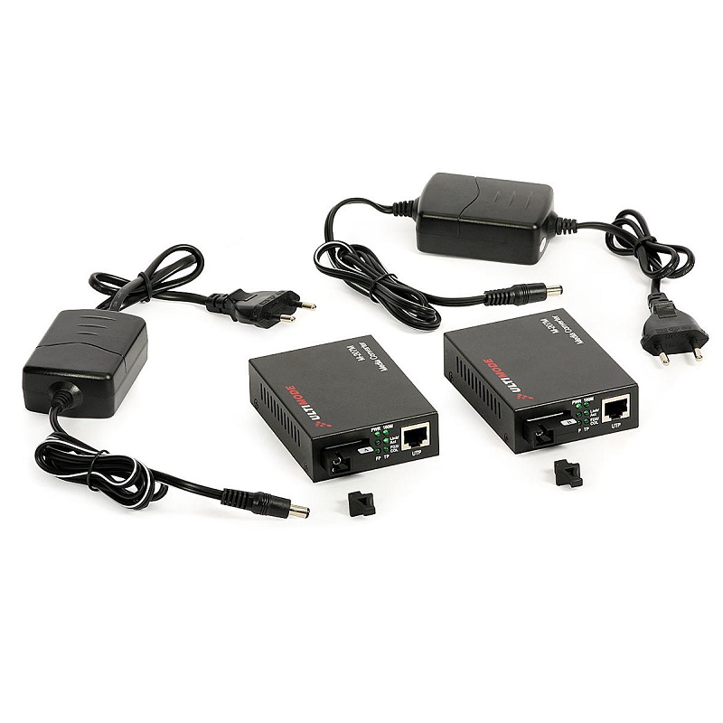 2x CONVERTIDOR ETHERNET MONOMODO M-207M 1xFIBRA 20km