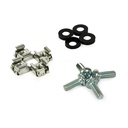 KIT MONTAJE RACK 4xPARAFUSOS+ANILLOS+PORCAS