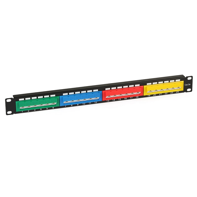 PAINEL 24 PORTAS CAT 5E 45º 19" RACK