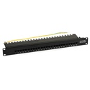 PAINEL 25 PORTAS 8P4C COM SUPORTE CABOS 19" RACK